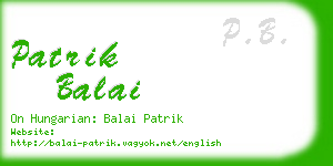 patrik balai business card